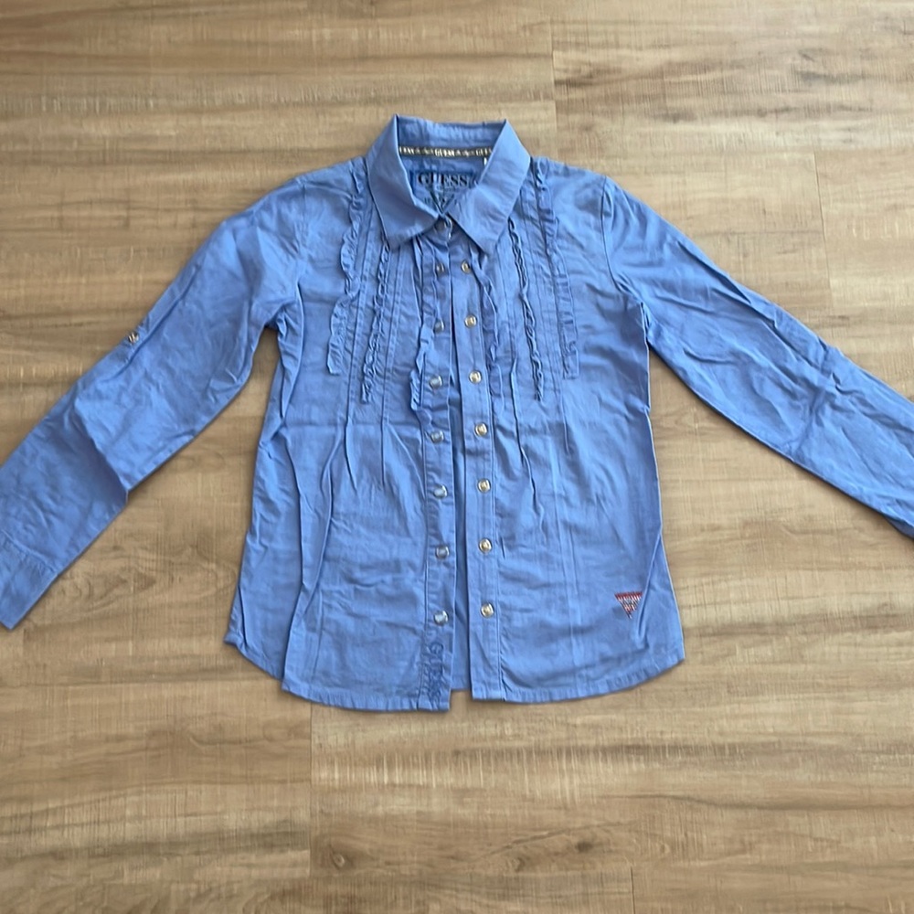 Guess girls button down shirt. L(14). Like new.